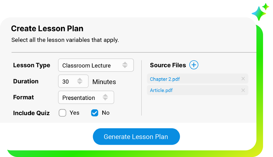 Plan Lessons UI